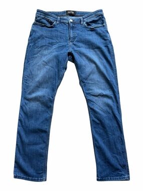 DU/ER Mens Performance Denim Straight Leg Jeans size 36x32 Blue Stretch Tapered